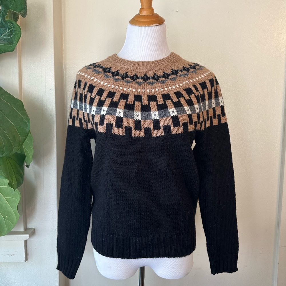 Madewell woolski sweater black/brown Small